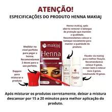 Kit Sobrancelha Henna Makiaj Completo Gel Fixador 7 Cores 1 Henna+3 Lâminas Navalha Sobrancelha - kit 1 preto+3 lâminas - Visão 5