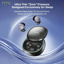 HTC NE96 In-Ear Wireless Sleep Earbuds, High-Quality Bluetooth Earphones, Upgraded Soft Ear Tips, Elegant And Textured Charging Case, Compact And Portable. Flat Ear Tips For Comfortable Fit, Side-Sleeper Friendly Comfortable In-Ear Earbuds, Compatible With IOS And Android Systems, Mint Green And Vibrant Orange - View 10