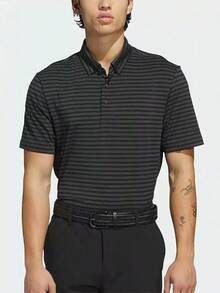 Adidas Kemeja Polo Kasual Baru Bahan Sutra Es Cepat Kering dengan Kerah Lengan Pendek untuk Pria - Abu-abu gelap - View 1