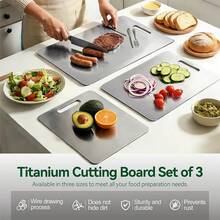 Meythway Stainless Steel Cutting Board Set Of 3, Metal Chopping Boards, Non-Porous & Odor Resistant, Easy Clean Cutting Mats For Meat, Vegetables & Kitchen Prep(3 Pieces - Silver - View 4