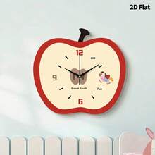 1 pieza Reloj de pared decorativo minimalista creativo con forma de manzana roja, movimiento de cuarzo ultra silencioso, sin sonido de tic-tac, adecuado para decorar sala de estar, dormitorio, oficina, cocina y cafetería, regalo decorativo perfecto para amigos y familia, se puede usar para decoración de habitación, decoración de dormitorio, decoración de dormitorio universitario, decoración de regreso a la escuela, sorpresa escolar, temporada de apertura escolar, decoración de boda, regalo de cumpleaños para amigos, decoración del hogar y útiles escolares. - Reloj de pared decorativo - Ver 3
