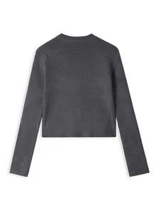 Cardigan Lengan Panjang Longgar Leher Bulat Ritsleting Ganda Gaya Korea Terbaru Musim Gugur, Atasan Serbaguna untuk Wanita - Dark Grey - View 4