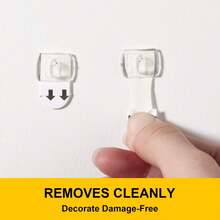 40/60pcs Strong & Removable Decorative Hooks, Damage-Free Durable Adhesive Hooks, Suitable For Kitchen & Indoor Decoration - Multi-Functional Mini Lightweight Wire Clips, Easy To Hang, Perfect For Home, Room, Party, Christmas Decoration Use. - View 4