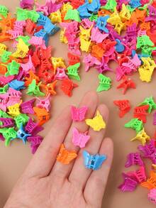 80pcs Cute Mini Colorful Butterfly Hair Clips, Suitable For Girls, Perfect As Back To School Season Gift - 彩色 - 查看 6