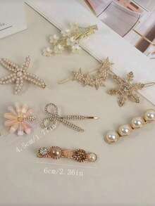 60/50/35pcs/Set (Random Mix) Fashion Elegant Pearl Hair Clips, French Style Elegant Side Bang Clips, Seamless Hair Clips For Daily Use, Bang Clips, Hair Accessories, Makeup Clips, Crocodile Clips, Side Clips, Hair Clips, Makeup Clips, Straight Hair Clips, Girls Skateboard Clips, Edge Clips, Crocodile Clips, Girls Hair Clips, Sweet Bang Clips, Crocodile Clips, Hair Accessories, Claw Clips, Hair Clips, Hair Pins [Random Mix], Hair Clips - Multicolor - View 3