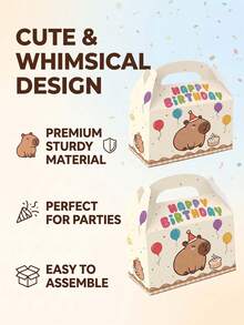 2/12/24 Stück süße Capybara-Themen-Geburtstagsgeschenkboxen, süße Party-Snack-Verpackungsboxen, geeignet für Geburtstagsfeier-Zubehör, Babyparty-Geschenke, Capybara-Themen-Feier, Geburtstags-Gastgeschenke, Party-Tischdekoration, Feiertags-Party-Snack-Behälter - mehrfarbig - Übersicht 7
