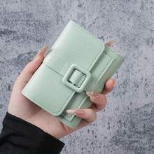 Cartera Mini Mujer de PU, Billetera Compacta con Ranuras para Tarjetas, Identificación y Monedas para Uso Diario - gris - Ver 9