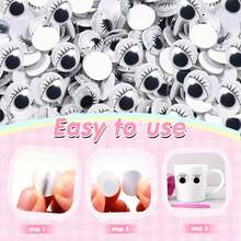 Self-Adhesive Black Googly Eyes With Eyelashes, Plastic Sticky Craft Eye Accessories, Suitable For Scrapbooking, Tissue Paper And Various DIY Creative Projects - 210件 - 查看 7