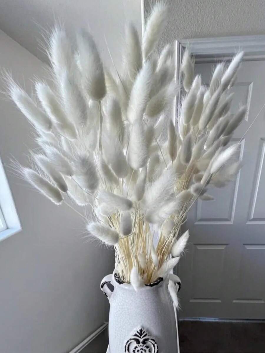 60/120/180/240支 44cm 人造兔尾草,家居裝飾人造兔尾草莖,適用於波希米亞花藝布置、DIY手工藝、居家廚房與婚禮裝飾、聖誕裝飾、感恩節裝飾、DIY花環裝飾 - 白色兔尾草 - 查看 1