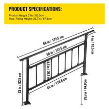 Outdoor Stair Railing, Fits For 1-4 Steps Transitional Wrought Iron Handrail, Adjustable Exterior Stair Railing, Handrails For Concrete Steps With Installation Kit, Matte Black Outdoor Handrail - 1-4 Steps - View 11