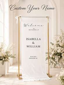 Customized Wedding Welcome Sign, Wedding Fabric Welcome Banner, Modern Wedding Welcome Banner, Fabric Sign Customized Wedding Banner, Bohemian Wedding, Bridal Shower Sign Personalized Name Customized Wedding Sign, Customized Minimalist Welcome Sign, Fabric Welcome Sign, Wedding Decor, Customized Fabric Wedding Sign, Personalized Party Decor, Minimalist Sign, Fabric Sign, Wedding Welcome Sign - Multicolor - View 6