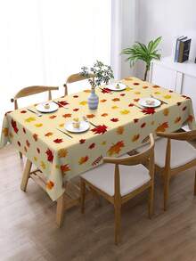 1pc,Autumn Style Tablecloth,Maple Leaf Print Tablecloth,Square Tablecloth,Picnic Cloth,Multiple Sizes Available,Perfect For Family Dining,Restaurant Decor,Kitchen Decor,Home Decor,Outdoor Party Decor - Multicolor - View 7