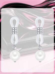 Adjustable Fake Nipple Rings Faux Nipple Dangles With Heart,Peal,Clear Rhinestones,Non Piercing Nipple Jewelry,Fake Nipple Piercings Valentines - Multicolor - View 6