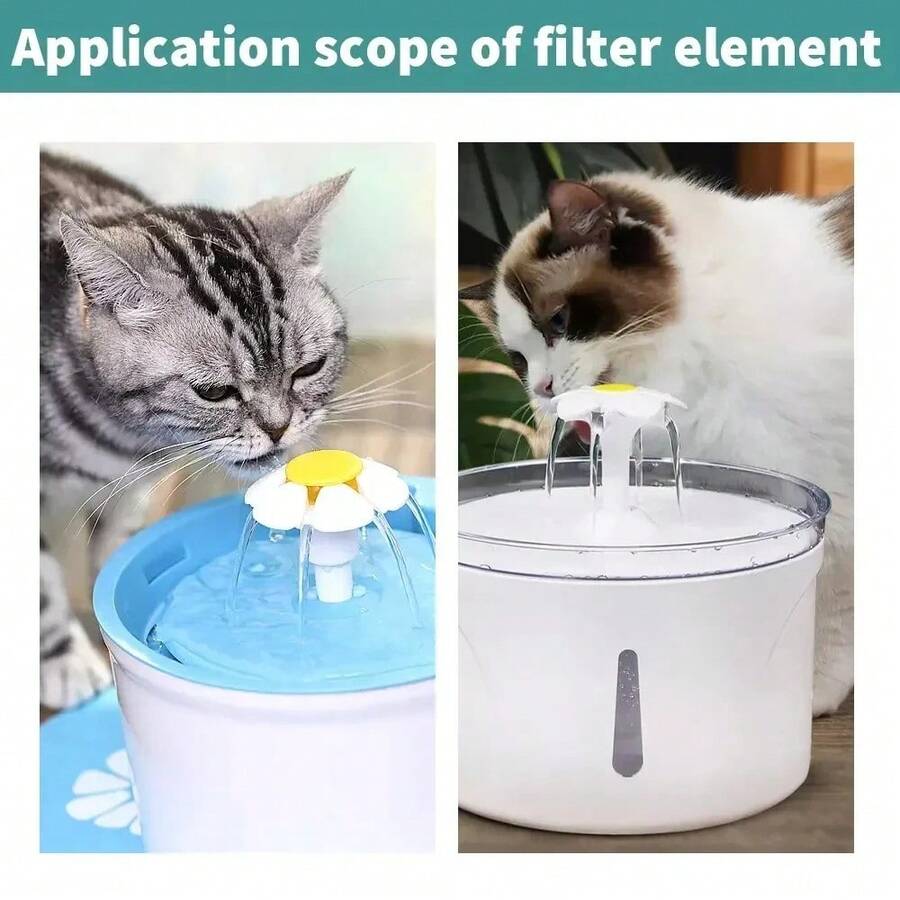 1/4/6/8 buah Kartrid Filter Pengganti Air Mancur Hewan Peliharaan, Filter Pengganti Karbon Aktif, Perlengkapan Anjing dan Kucing - Kapasitas ganda - View 1
