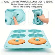 Cetakan Donat Silikon Bulat 6 Lubang, Baki Donat Tahan Panas dan Mudah Dilepas, Cocok untuk Kue Mini DIY, Permen, Sabun Buatan Tangan, Muffin, dan Makanan Penutup Pesta - MultiWarna - View 3