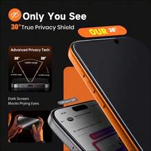 CASECOPS 1Pc Ceramic Matte Anti-Spy Privacy Phone Screen Protector Film, Compatible With IPhone 17/16/15/14/13/12/11, Pro Max/Pro/Plus/Air/E/Mini Series, Full Protection, No Case Lifting, Rounded Corner Design, Anti-Fingerprint, Anti-Scratch, High-Quality Cell Phone Accessories - 1 Pack - View 4