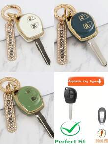 TPU汽车钥匙套带钥匙扣，柔软TPU钥匙壳，适用于铃木奥拓、吉姆尼、SX4等车型，精致钥匙扣，女生一定会喜欢 - 鑰匙圈20 - 查看 14