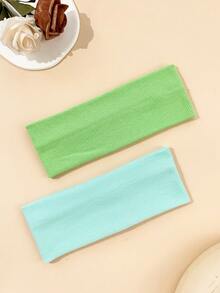 2/4pcs Bright Color Vertical Ribbed Elastic Knit Headbands, Versatile Hair Accessories For Face Washing, Fitness, Campus, Soft And Breathable Fabric, Fresh Girl Hair Decor, Back To School Gift - Multicolor - View 7