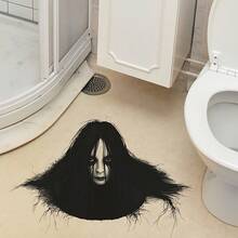 2D Flat Halloween Wall Floor Stickers Waterproof Removable Scary Ghost Witch Decals For Home Bedroom Bathroom Kitchen Decor Fridge Sticker 30*60Cm/11.8*23.6Inch - Multicolor - View 4