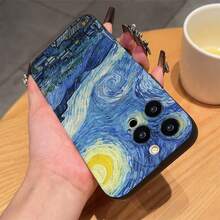 1pc Van Gogh Cat Pattern Shockproof Phone Case, Compatible With IPhone Models Galaxy S25, S25 Plus, S25 Ultra, A16, A36, A26 Protective Cover - Multicolor - View 4