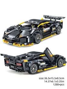 1200+ Set Blok Bangunan MOC Balap Mobil Klasik Pink/Hitam/Supercar, Model Mainan Mobil DIY, Set Perakitan Mobil Balap, Tema City Tech Speed Champion, Dekorasi Koleksi, Cocok Untuk Dewasa, Remaja, Seri City Tech Champion, Sempurna Sebagai Hadiah Ulang Tahun, Halloween, Natal - MultiWarna - View 4