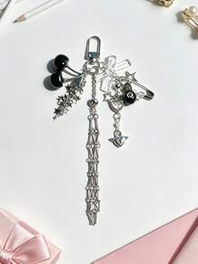 Y2K Style Lipstick Holder Charm Decor, Gyaru Style Heavy Metal Angel Wings Heart Shaped Lipstick Holder Charm, Suitable For Backpacks, Keychains And Other Accessories, Mesh Lipstick Charm - Multicolor - View 17