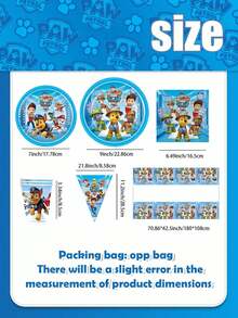 Paw Patrol 汪汪隊主題生日派對裝飾套組，一站式派對用品組合，包含橫幅、桌布與拍照道具的完整派對用品，適合生日慶祝與各種節日派對 - 彩色 - 查看 4