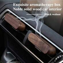 Clip d'aromathérapie en bois de noyer pour aération de voiture, diffuseur de parfum, comprend 10 bâtonnets aromatiques de rechange, appareil d'aromathérapie portable à clipser sur l'aération, accessoire de décoration intérieure de voiture fraîche, convient pour berline, SUV et camion - Taille Unique - Voir 2