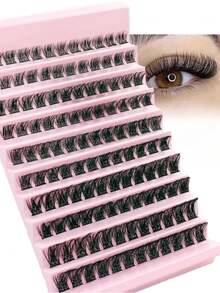 120pcs Mink Eyelashes, 8-16mm D Curl, 0.07mm Mixed, Waterproof, DIY Lightweight False Eyelashes, Create Natural To Dramatic Effect, Suitable For Daily Use And Various Occasions. False Eyelash Set, Single False Eyelash, False Eyelash. - D - View 1