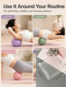 3/1pc Textured Yoga Fitness Ball, Small Massage Ball For Pelvic Floor, Core, Balance And Flexibility Training, Lightweight Exercise Ball For Upper Back, Lower Back, Hips, Glutes, Legs And Calves, Suitable For Home, Stretching And Pilates - Multicolor - View 12