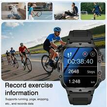 SIMSONLAB 1pc Unisex HD Touchscreen Outdoor Silicone Strap Smartwatch, Message Notification, Fitness Tracking, Calorie & Distance Tracking, Music Control, Remote Camera, Compatible With Smartphone, Sporty Outdoor Activity Smartwatch - Multicolor - View 7