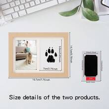 Pet Paw Print Memorial Photo Frame, Cat & Dog Paw Print Inkless Stamp Pad, Hand & Foot Print Memorial Frame, Pet Memorial Gift - Ink Pad Not Included - 7 Inches - View 4
