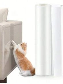 1 Roll Thick Transparent Sofa Protector Film - Anti-Cat Scratch Waterproof, Easy Peel Easy Cut, Residue-Free Self-Adhesive Film, Suitable For Furniture, Walls, Marble Tabletops & Kitchen Countertops - 1 Roll 45 *300CM - View 2