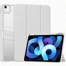 1pc Grey Smart Protective Case, Compatible With IPad 10th Gen, 11th Gen 10.9 Inch, Air 7 13 Inch, Transparent, Supports Wake/Sleep/Storage Function, With Pen Slot, Anti-Drop Stand, Tablet Leather Material - Grey - Light Grey - View 11