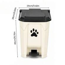 15L Hands-Free Dog Waste Bin With Foot Pedal Lid – Compact Pet Poop ...