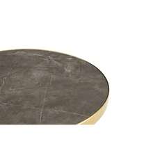 Modern Round Side Table With A Gold Stainless Steel Frame And Marble-Look Top For The Living Room, Luxury Side Table With A Sturdy Base. - 灰色+金色+中密度纖維板 - 查看 6