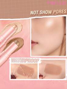 PINKFLASH Stik Makeup 2-in-1 2g*2 Contour + Highlighter, Desain Dua Ujung, Cakupan yang Dapat Dibangun, Hasil Akhir Ringan dan Tidak Menggumpal, Tahan Air & Tahan Keringat - #HS01 - View 4