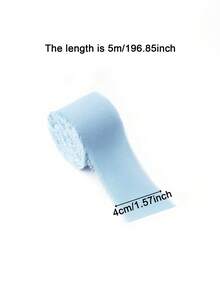 5件裝藍色手工雪紡緞帶流蘇，尺寸1.57" X 196"，毛邊設計。適用於婚禮邀請函、新娘花束、秋季婚禮、感恩節裝飾、禮物包裝、手工藝品與節日裝飾。 - 藍色 - 查看 8