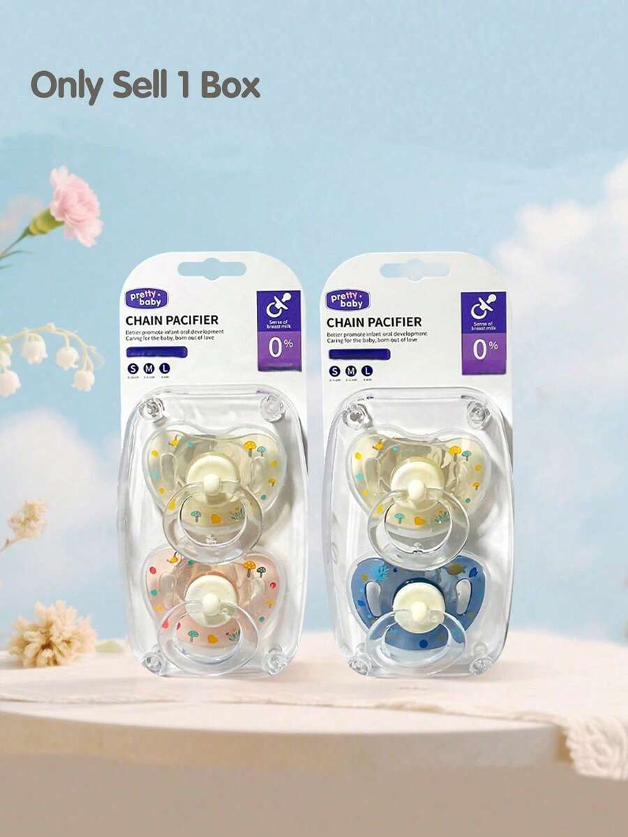 2pcs Baby Pacifiers, Printed Pacifiers Suitable For Baby Boys And Girls Day And Night Use, Perfect Gift For New Parents - Multicolor - View 1