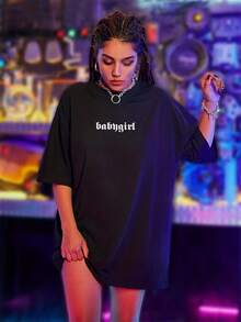 Women Versatile Basic Soft Cool Pattern High-End Casual Layering Top Fast Local Delivery - 黑色 - 查看 3