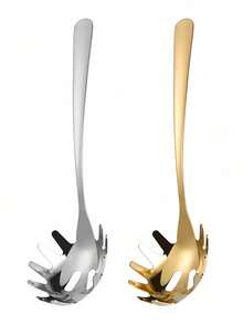 9 Inch Stainless Steel Pasta Tongs With Perforated Spoon Head, Suitable For Cooking Noodles, Pasta, Eggs And Vegetables, Durable Kitchen Tool, Convenient For Serving And Draining - View 13