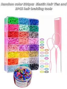 Random Color Elastic Hair Ties, 3pcs Hair Styling Tools, Colorful Girls Hair Accessories Bows - Multicolor - View 7