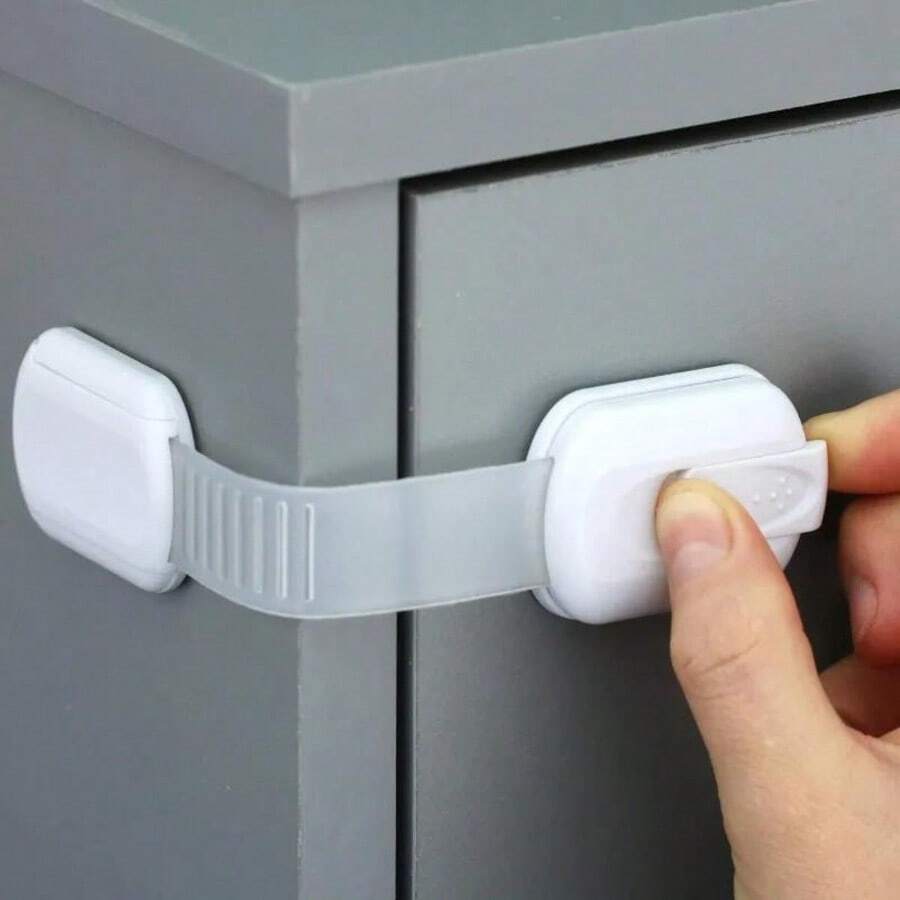 6pcs Plastic Children Safety Cabinet Locks, Adjustable Multi-Function Drawer Safety Locks Door Locks Design, Prevent Children From Being Trapped
