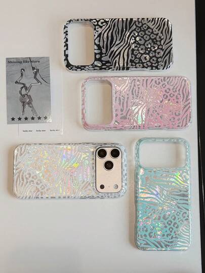 1PC Ins Leopard Print IMD Full Coverage Anti-Drop PC Phone Case Compatible With Apple 11 Pro Max/12 Pro Max/13 Pro Max/14 Pro Max/15 Pro Max/16 Pro Max/17 Pro Max