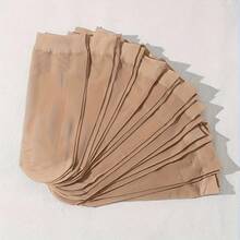 5 Pairs Elegant Women's Transparent Short Socks - Breathable Elastic Mid-Calf Socks, Semi-Transparent Material, Smooth - Multicolor - View 6