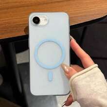 Casing Ponsel Magnetik Transparan Matte Kompatibel dengan iPhone 17 16 15 14 13 12 11 Pro Max Plus 17e 16e XR XS, Mendukung Pengisian Daya Nirkabel, Cangkang Pelindung Ultra Tipis PC Keras - Gletser Biru - View 4
