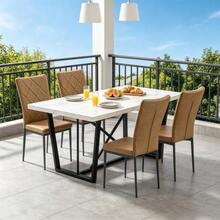 Eleganti sedie da sala d'attesa, sedie da pranzo con schienale alto, sedie da ufficio morbide, sedie da cucina, sedie da soggiorno, sedie da reception (solo 4 sedie) - Castano - Visualizzare 4