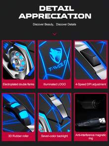 T-WOLF Gaming Set Mobile Phone Tablet One-Handed Keyboard Mouse Peripheral Throne Adapter Keyboard Mouse Set Mobile Gaming Gear One-Handed Keyboard 5-Piece Set One-Handed Keyboard Mouse Gaming Set Throne Mobile Game Mobile Gaming Gear Left-Hand Keyboard - View 11