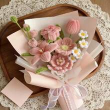 424/674pcs Pink Tulip Handmade Craft Kit, Chenille Soft Pipe Stems, Flower Stems, Stamens, Tape, Ribbons, With Tutorial Video, Suitable For Beginners, DIY Handmade Creative Decoration, Graduation, Birthday, Wedding Party Gift, Mother's Day, Valentine's Day - Pink Series - View 9
