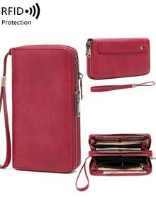 FOREVER MIYIN Women's RFID Long Wallet, Double Zipper Wristlet Clutch, Large Capacity Phone Card Holder Purse - Multicolor - View 17